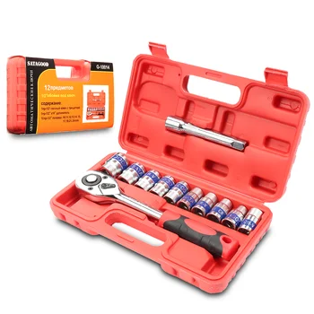 

SATAGOOD Tool kit 12 items Tools Hand tool set auto repair tool hand tool auto tool car tool kit auto tool head set tool sets