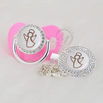 

MIYOCAR Gold silver dance Angel lovely beautiful Gold bling pacifier and pacifier clip BPA free dummy bling unique design GANGB