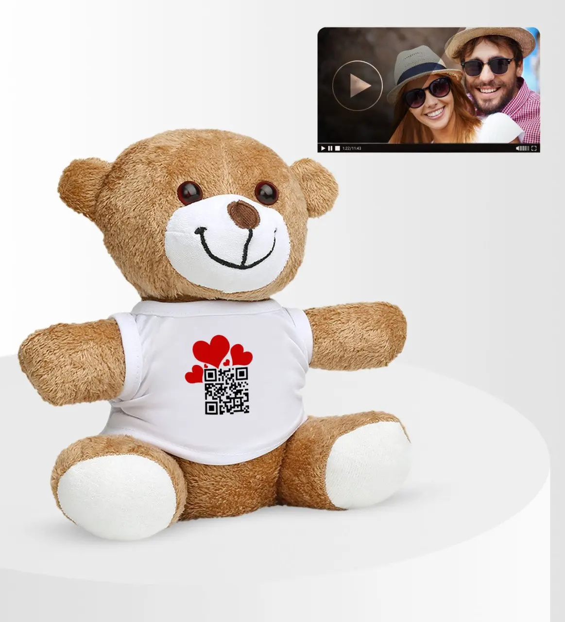 

Personalized Video Mail Clip QR Code Plush Teddy Bear
