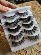 Pestañas postizas de pelo de visón, extensiones de pestañas postizas entrecruzadas naturales, maquillaje largo desordenado, extensión de pestañas postizas, herramientas de belleza, 5 pares