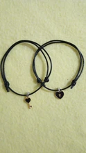 Conjunto de 2 uds. De pulsera de moda para parejas, brazalete de cuerda de diseño de Color negro con llave de bloqueo, joyas de envío al por mayor y directo