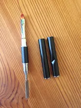 Pincel de uñas 2 en 1 de doble punta, herramienta de uñas de doble uso, cepillo de Gel de poligel y recolector, barra de Color de acero inoxidable, cepillo de flores