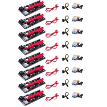 Ver009s pci-e riser cartão duplo 6pin adaptador cartão pcie 1x a 16x extensor cartão usb 3.0 cabo de dados para mineração btc mineiro