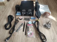 Estación de soldadura de pistola de aire caliente digital ESD, 800W, 2 en 1, 220v, para Estación de reparación SMD, actualización 8586