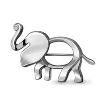 Серебряная брошь с фианитом AQUAMARINE 72764