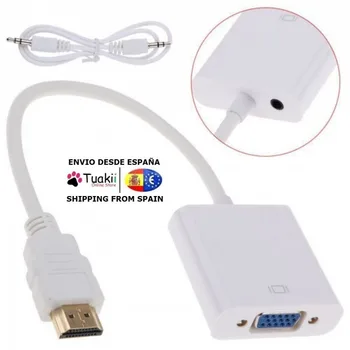 

Hdmi VGA converter adapter with Audio Cable for Pc PS3 XBOX360 White