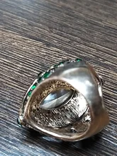 Kinel de lujo anillo para las mujeres aspecto Vintage AAA verde de cristal de la joyería de Boho de Color oro encanto étnico anillo de boda