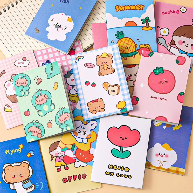 2pcs Small Cute Kawaii Pocket Notebook blocco note foderato in bianco Mini  Journal Memo Notepad per bambini studente viaggiatore materiale scolastico  - AliExpress