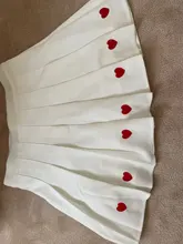 Faldas plisadas de estilo Harajuku para mujer, minifaldas de cintura alta con bordado de corazón, 2020