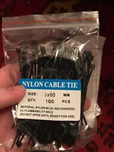 Brida de plástico autoblocante, cable de nailon, anillo de fijación, cremallera color negro, 5x300, 3x200 y 5x200, 100 unidades