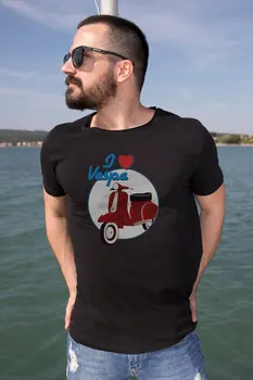 

Angemiel Wear I Love Vespa Cotton Black Male T-Shirt