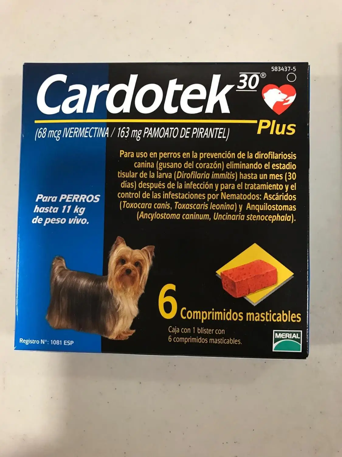 CARDOTEK 30 PLUS BOEHRINGER антипаразитарио MASTICABLE PARA PERROS 6 COMPRIMIDOS