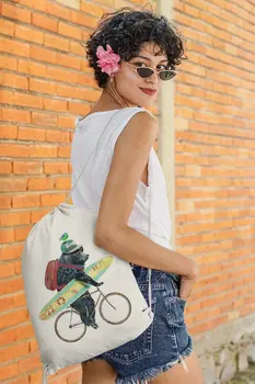

Angemiel Bag Bicycles Binip Sörfe Outgoing Bear Cloth Backpack