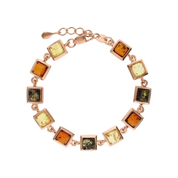

Silver Bracelet with amber sunlight