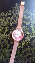 Reloj de pulsera de acero inoxidable con flores para mujer, pulsera femenina de lujo