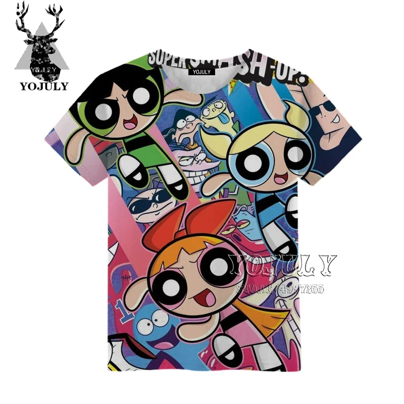 YOJULY The Powerpuff/детская одежда с 3D-принтом для маленьких девочек и мальчиков детская футболка Лидер продаж, модная одежда с круглым вырезом, A470 - Цвет: 19