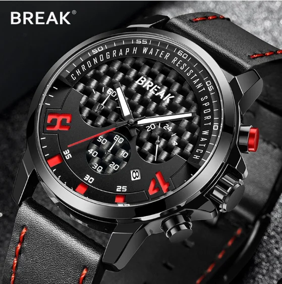 Мужские кварцевые водонепроницаемые часы Break 3302