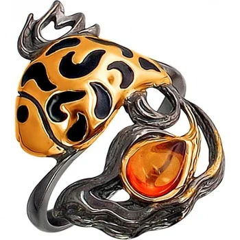 

Esthete ring with silver Amber