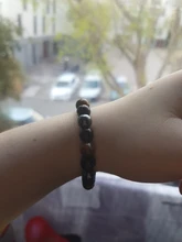 Pulsera de piedra Natural con Triple protección, brazalete de hematita y obsidiana negra, Ojo de Tigre
