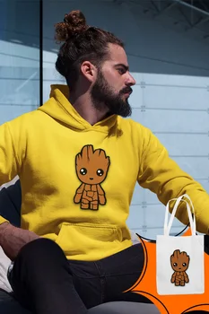

Angemiel Wear Groot Doll Yellow Men 'S Hooded Sweatshirt Bags Kombin