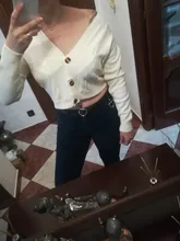 Knit Cardigan Short Sweter Women Jacket High-Waist Solid-Color Winter New Small Autumn