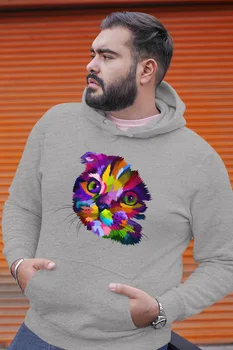 

Angemiel Wear Kitty Gray Men 'S Hooded Sweatshirt