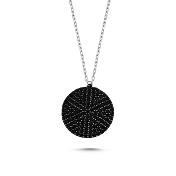 

KUTAYDAN Zircon Cubic Zirconia Round Pendant 925 Sterling Silver