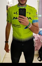 Astana-Conjunto de ropa de ciclismo para hombre, Maillot y Culotte de equipo profesional de secado rápido, 19D, amarillo, novedad de 2021