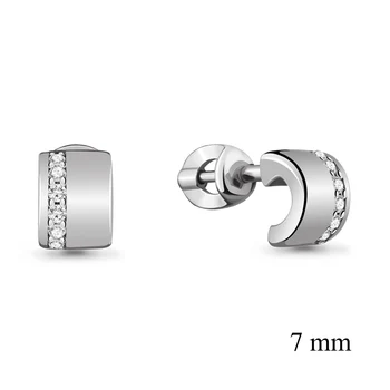 

Aquamarine studs with cubic zirconia, 925 sterling silver