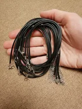 Cordón encerado de algodón, cuerda trenzada ajustable de 1,5mm y 2mm, cadena con cierre de langosta, accesorios para fabricación de joyas DIY, 10 Uds.