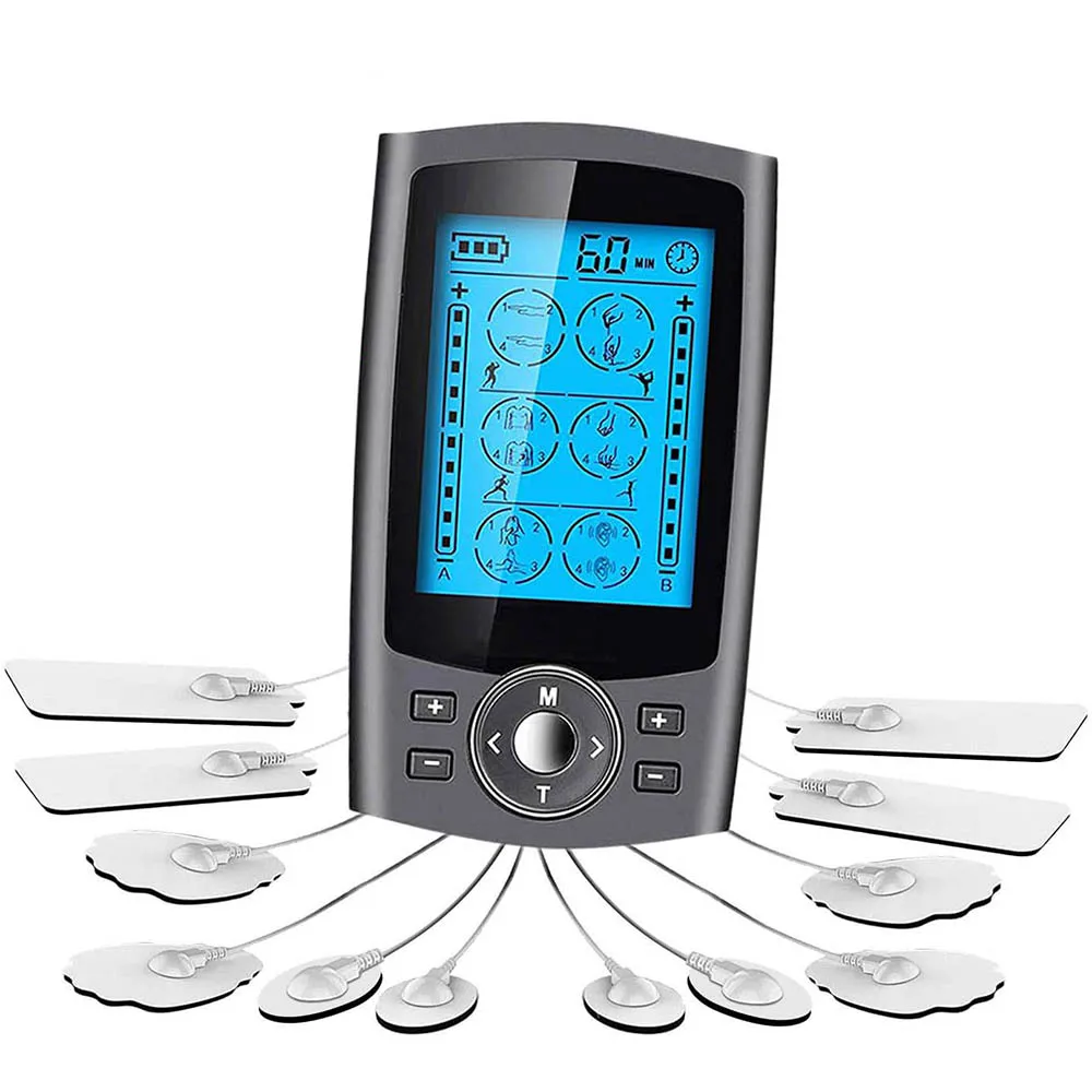 Dual Channel TENS Machine Pain Relief Treatment Machine Full Body Acupuncture Massager Muscle Stimulator with 24 Modes 8 modes electric tens massager lcd digital therapy body healthy meridian massager machine muscle acupuncture body massager pads