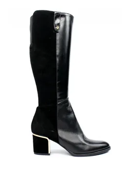 

High boot skin and black suede. btam