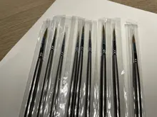 9 Uds pelo de comadreja de libro de línea cepillo pintura óleo Guache pintura línea de gancho pluma durable de plata fina de pluma de arte