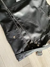 Women's Wild-Jacket Turn-Down-Collar Spring Zipper Black Fashion EAM High-Quality Loose