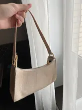 Bolso de mano pequeño de piel sintética con estampado de cocodrilo para mujer, bolso de hombro femenino, a la moda, informal, Retro