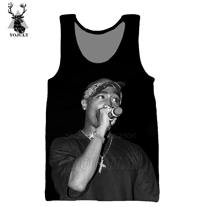 4 Рэппер легенды хип-хоп 2pac жилет Мода off white Мужская 3d печать повседневная майка Мужская Уличная мускулаторная спортивная одежда V13 - Цвет: 4
