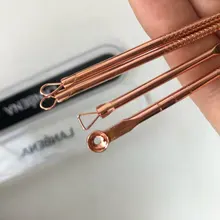 Acero inoxidable, espinillas Kit de herramientas de eliminación cara masaje Whitehead mancha de espinillas Comedone acné Extractor masajeador TXTB1