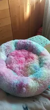 Cama redonda para gatos, nido de gato durmiendo cálido, felpa larga suave para canasta para perros, productos para mascotas, cojín, alfombrilla cama para mascotas, casa para gatos, animales, sofá
