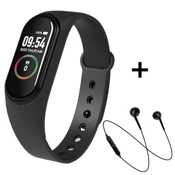 

M4 Smart Band Heart Rate Blood Pressure Monitor Smart Bracelet Fintness Activity Trackeer Smart Wristbands Watch with Earphone