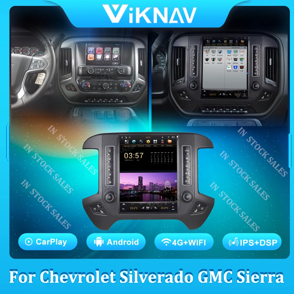 

Android Car Radio For Chevrolet Silverado GMC Sierra 2014-2020 Multimedia Vdeo Player 2 Din Auto Stereo Carplay Receiver