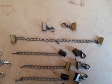 10 unids/lote de broches de cierre de cuerda de cuero con cadenas, cierres de langosta, conectores para pulsera, accesorios para fabricación de joyas Diy