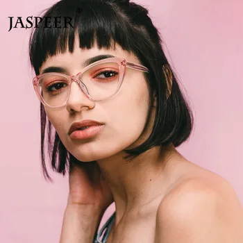 

JASPEER TR90 Blue Light Blocking Eyeglasses Anti Blue Ray Computer Glasses Cat Eye Glass Fashion Eyewear Optical Frames