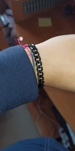 Sifisrri-Cadena de eslabones cubanos para hombre y mujer, brazalete de acero inoxidable de 3/5/7mm, color negro y dorado, joyería Unisex