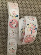 Pegatinas de agradecimiento de flores, etiquetas de sello de lámina dorada, rosa, recuerdos de fiesta de boda, suministros de sobres, pegatinas de papelería, 50-500 Uds.