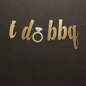 

Personalised I do bbq Banner/ Bachelorette Party/ Bridal Shower/ Engagement Banner / Wedding Decorations/ Glitter Banners