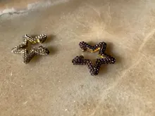 Pendientes de estrella arcoíris para mujer, joyería de boda, multicolor, diamantes de imitación, Clip