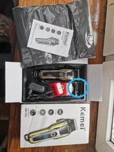 Hair-Clipper Trimmers Barber Lcd-Display-Machine Professional Electric Kemei Men 