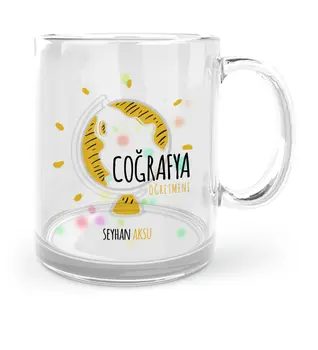 

Personalized Geography Teacher Glass Mug Cup-3