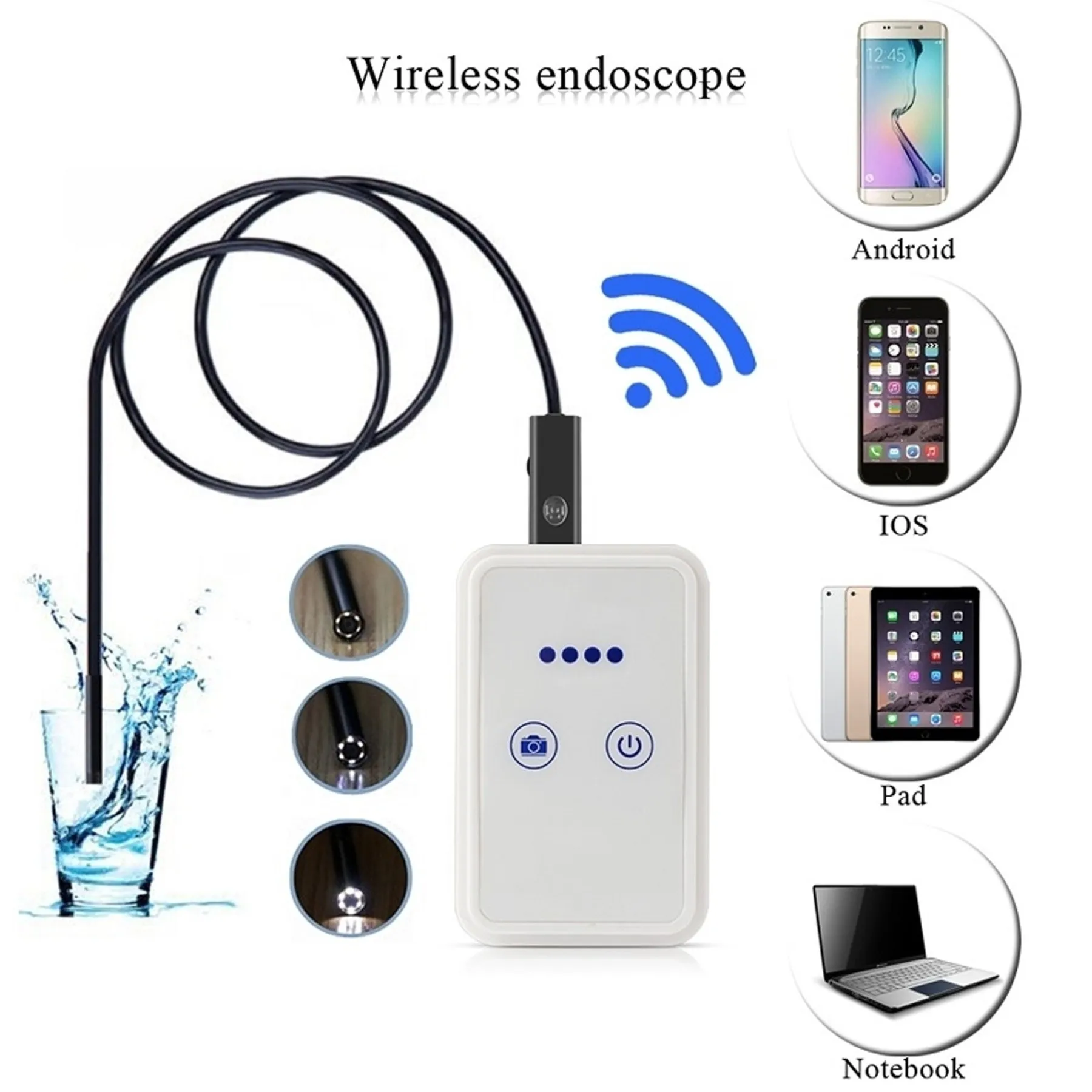  9MM 2MT HD 720P 6 LED CAMERA WIFI ENDOSCOPIC WATERPROOF ANDROID IOS WINDOWS - 10000051015551