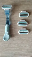 1pc de mango + 4pc cuchillas de las mujeres afeitar cuerpo bajo el brazo, piernas pelo de afeitar de hoja de afeitar la cabeza del reemplazo para Gillette Venus